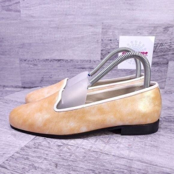 Stubbs & Wootton Palm Beach Pearlized Swirl Loafer Orange Women's sz 6 NEW - Picture 3 of 8